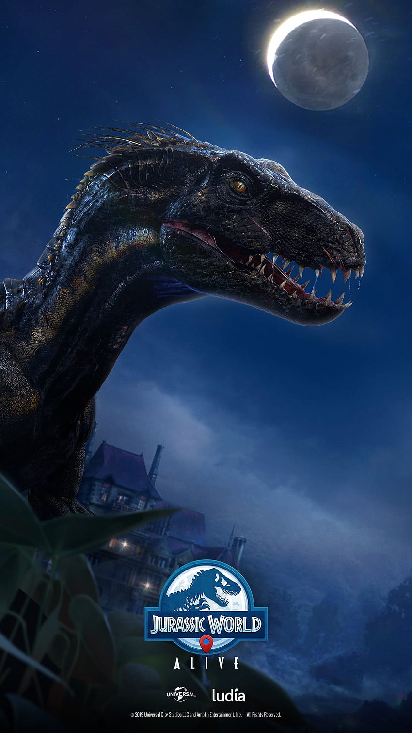 Jurassic World™ Alive, mundo jurásico azul fondo de pantalla del teléfono