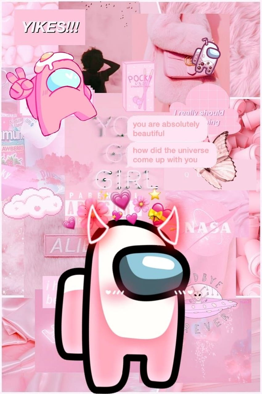 Light pink Among Us Aesthetic iphone cute [736x1104] for your , Mobile & Tablet, baddie among us HD phone wallpaper