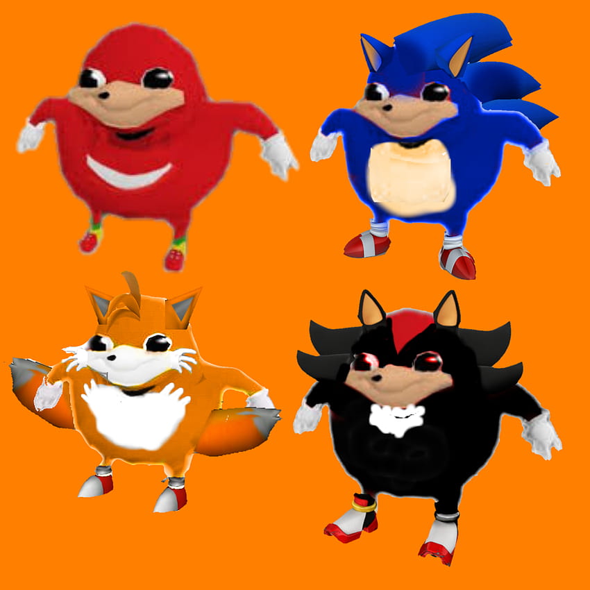 Ugandan Knuckles, Sonic, Tails и Shadow, звукови мемове HD тапет за телефон