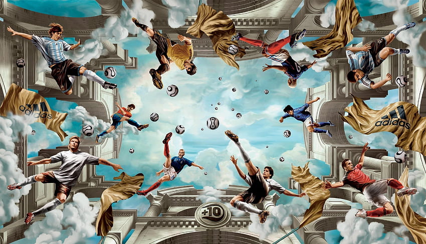 Sports soccer adidas kaka lionel messi digital art zinedine zidane, futbol adidas HD wallpaper