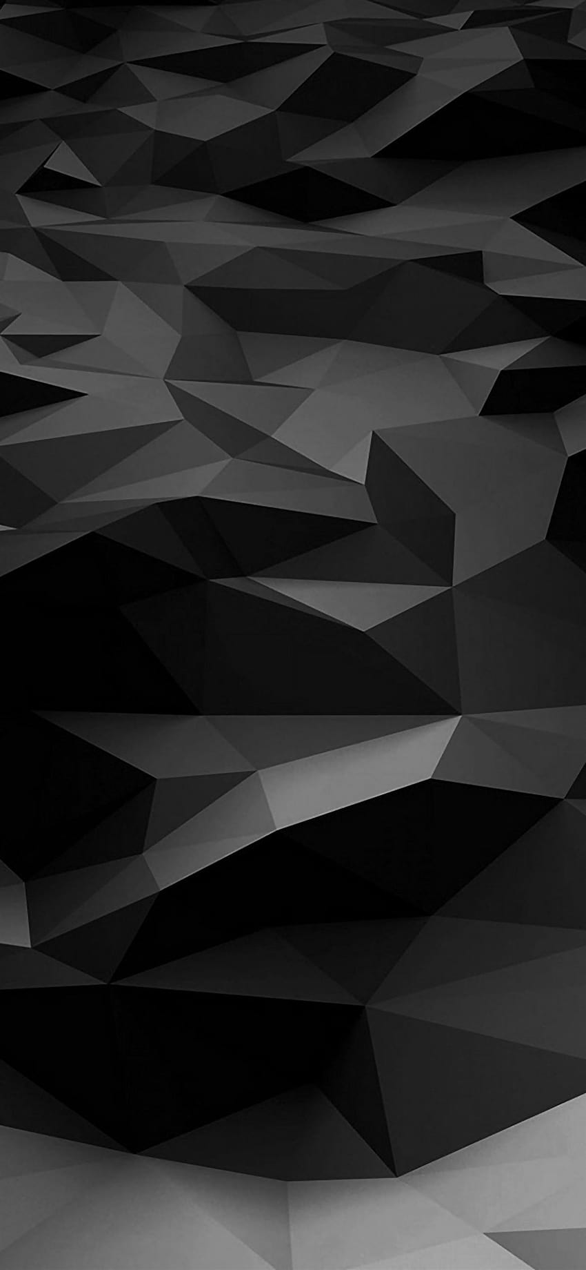 Low Poly Art Dark Bw Pattern iPhone, black polygon HD phone wallpaper