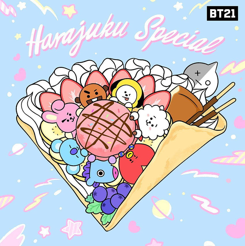 Bt21 Japan Official S Tweet Line Friends Harajuku 1st Anniversary Special Thanks 原宿特注のクレープになってきたよ Harajuku Kawaii Hd Phone Wallpaper Pxfuel