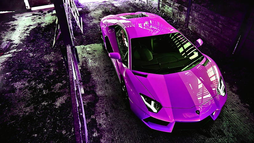 Joker Purple Lamborghini HD wallpaper