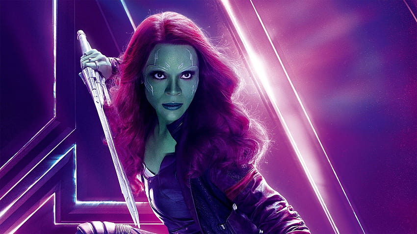 Zoe Saldana Gamora Avengers Endgame Con, vengadores mujeres final del juego fondo de pantalla