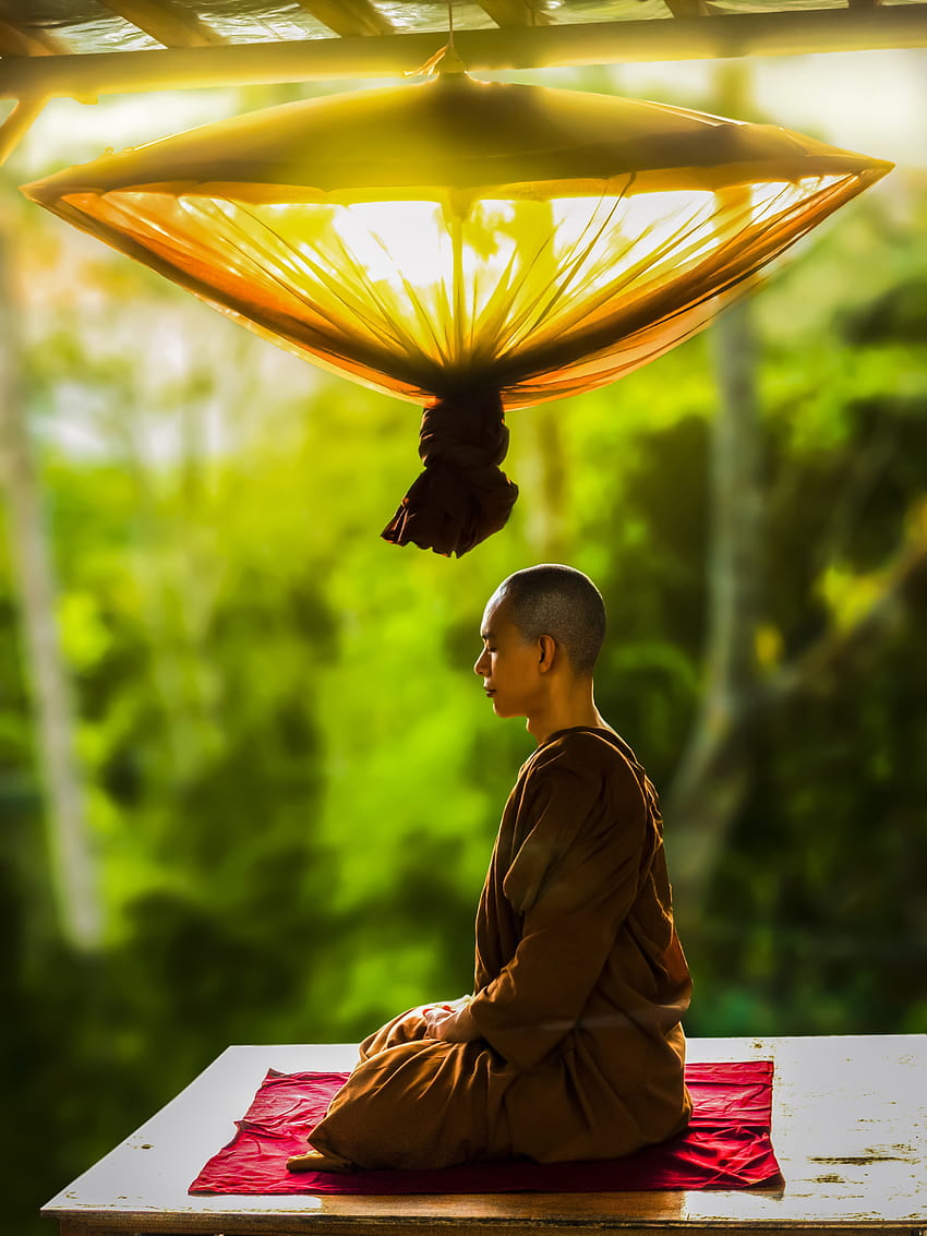 Monk Meditating · Stock, monk mobile HD phone wallpaper
