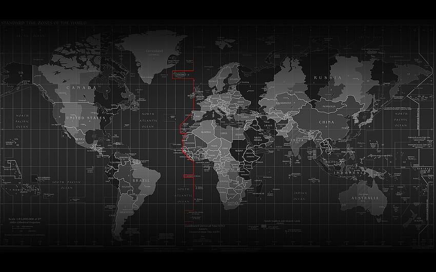 Schwarzer Atlas auf Hund, Weltatlas-Kartencomputer HD-Hintergrundbild