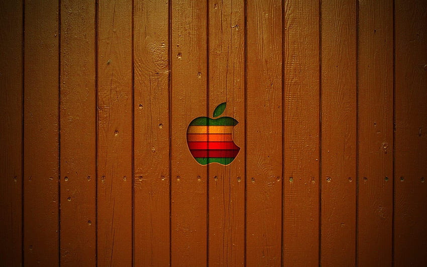 logo kayu macbook air, apel kayu Wallpaper HD