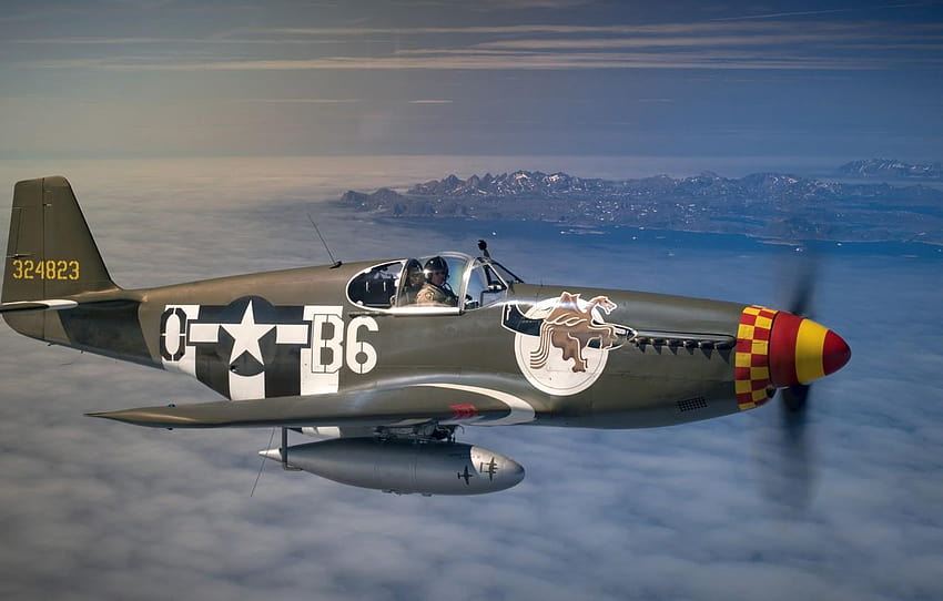 Mustang, Pegunungan, Pejuang, USAF, Perang Dunia Kedua, mustang p 51 amerika utara Wallpaper HD