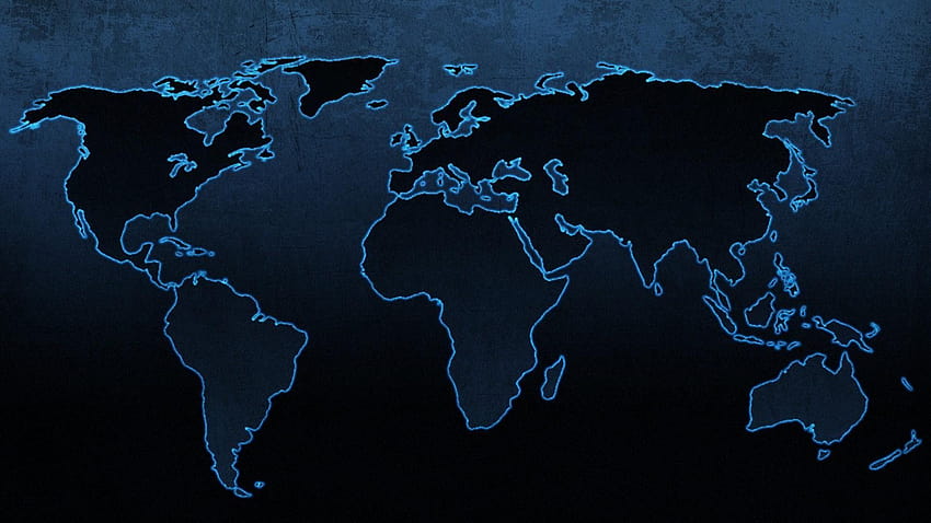 Карта на света Windows 7 Fresh Blue Continents Maps Карта на света, карти на света HD тапет