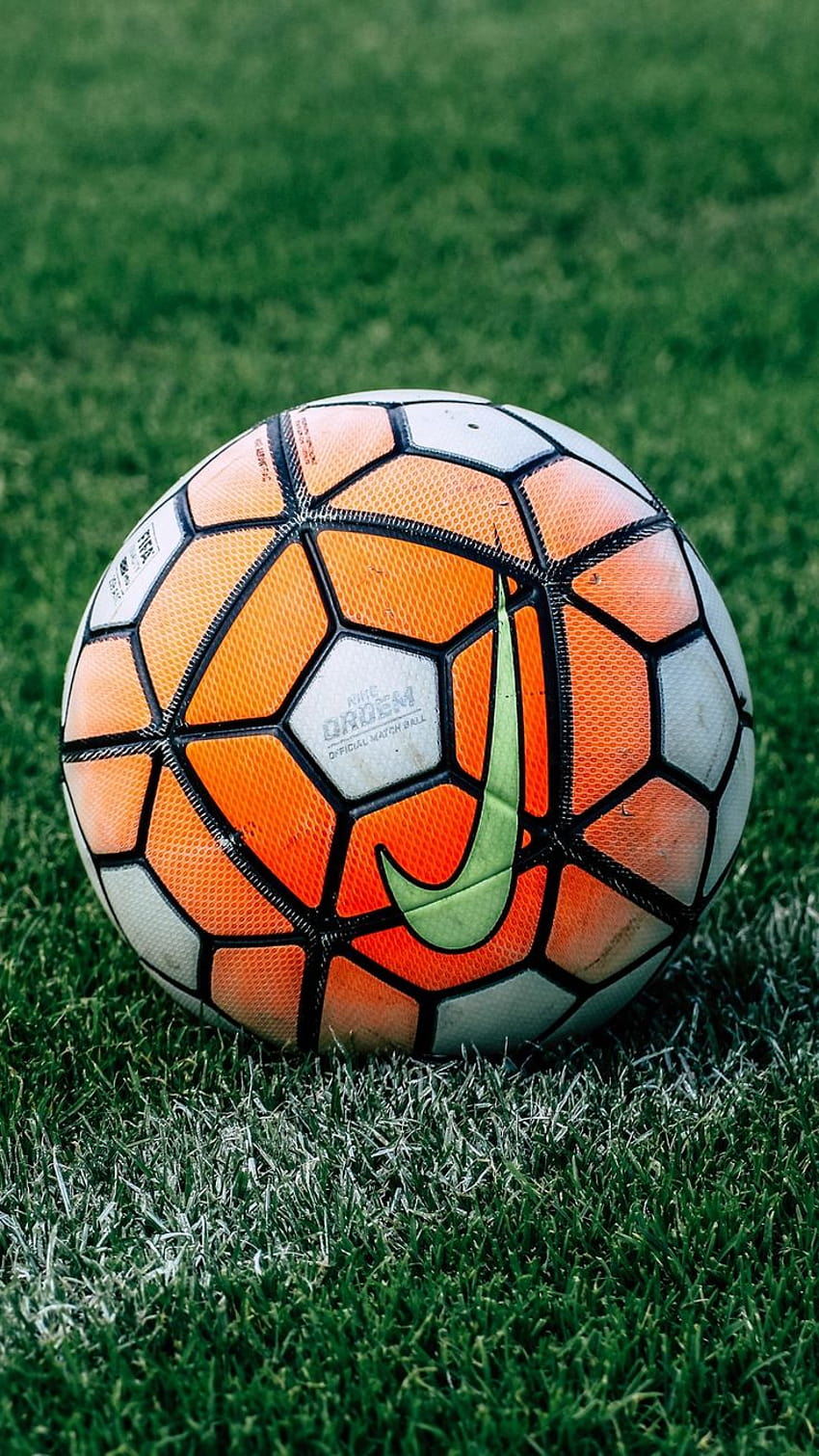 Soccer ball, football, lawn, grass , backgrounds, sports balls HD phone wallpaper
