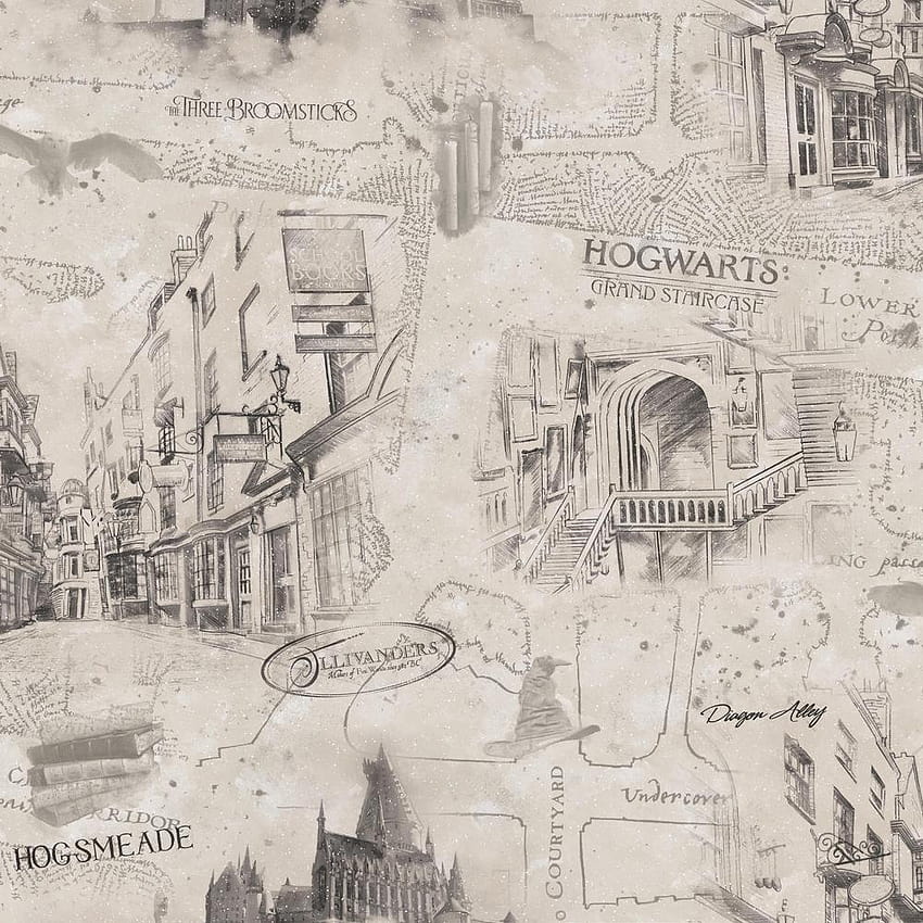 RoomMates Harry Potter Map Vinyl Peel & Stick Roll, hogwarts map HD phone wallpaper