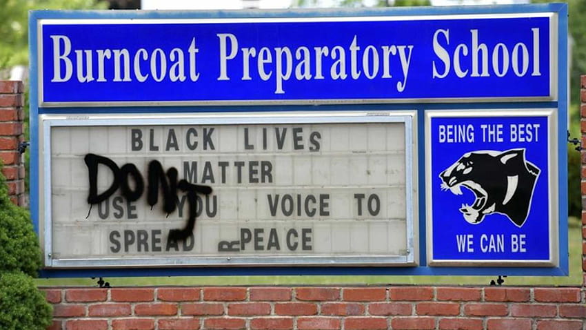 Zniszczona tablica szkolna z napisem „Black Lives Matter”, życie zwierząt ma znaczenie Tapeta HD