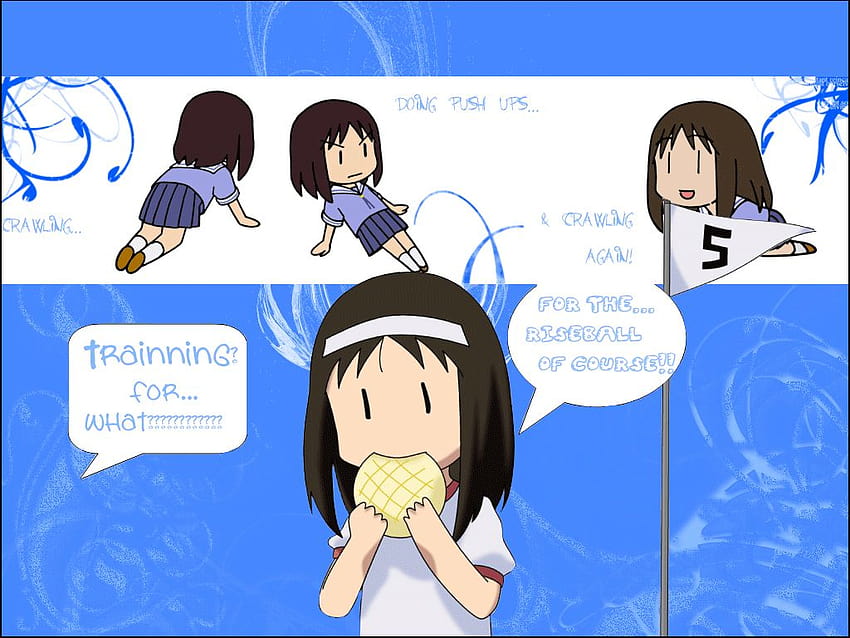 Azumanga Daioh : osaka's_goal, lomba makan roti anime Wallpaper HD