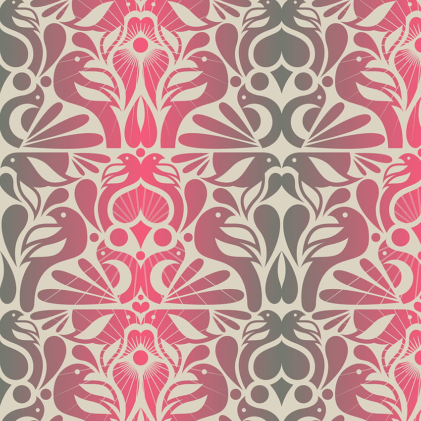 Floral Birds Pattern 70s Retro By Kreme Life, pattern vintage pink HD phone wallpaper