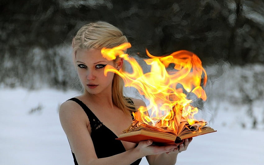 여자들, 불, 그래픽, 모델들, 사람들, 책들, 굽기 ::, women fire HD 월페이퍼