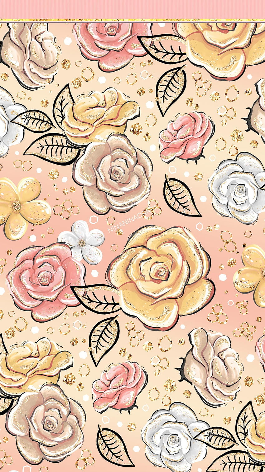 Honey Bee Digital Papers Fashion Seamless Patterns Gold, cute honeycomb HD phone wallpaper
