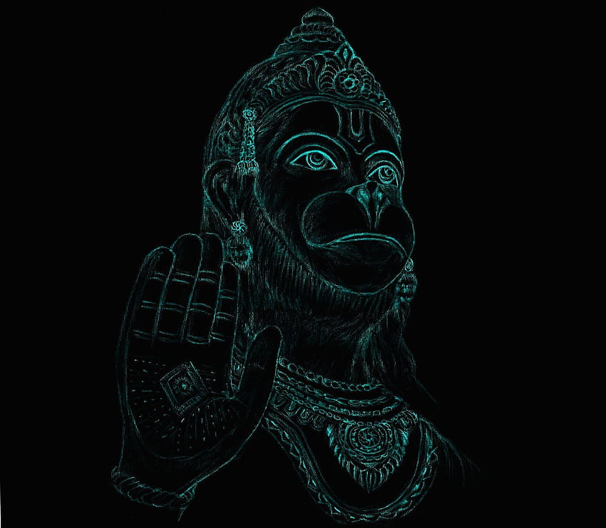Neon Hanuman, hanuman animated HD wallpaper