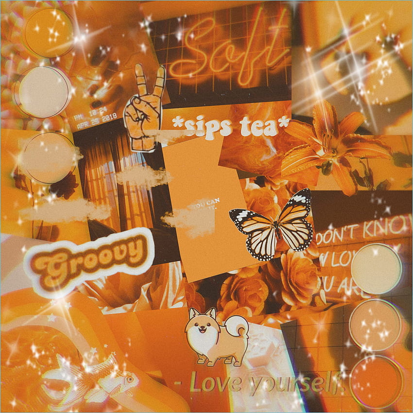 10 Best ideas orange aesthetic collage in 10, orange collage HD phone wallpaper