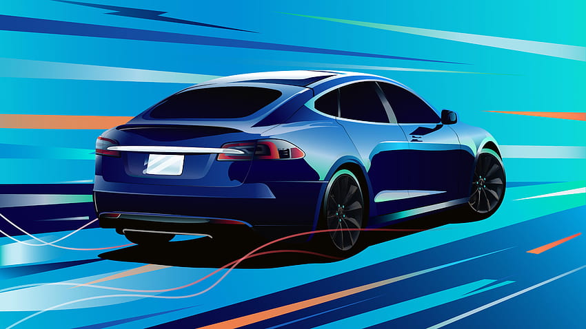 7680x4320 Tesla Model S , blue tesla HD wallpaper