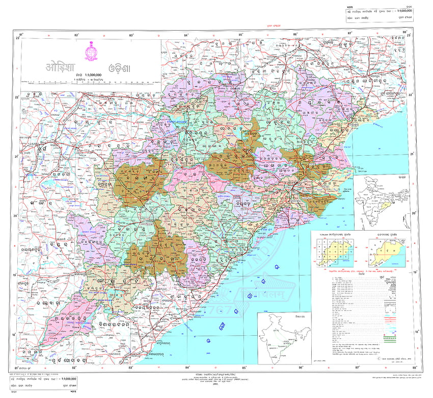 Mapa del estado indio de Odisha, mapa de odisha fondo de pantalla