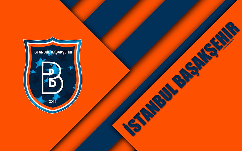 Istanbul Basaksehir FC, glitter logo, Turkish Super League, orange blue  checkered background, HD wallpaper | Peakpx