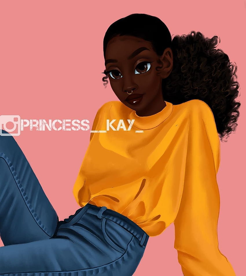 La princesse Karibo sur Instagram Assise jolie Black girl [1080x1214] para seu , Mobile & Tablet, lindo desenho animado de garota negra Papel de parede de celular HD