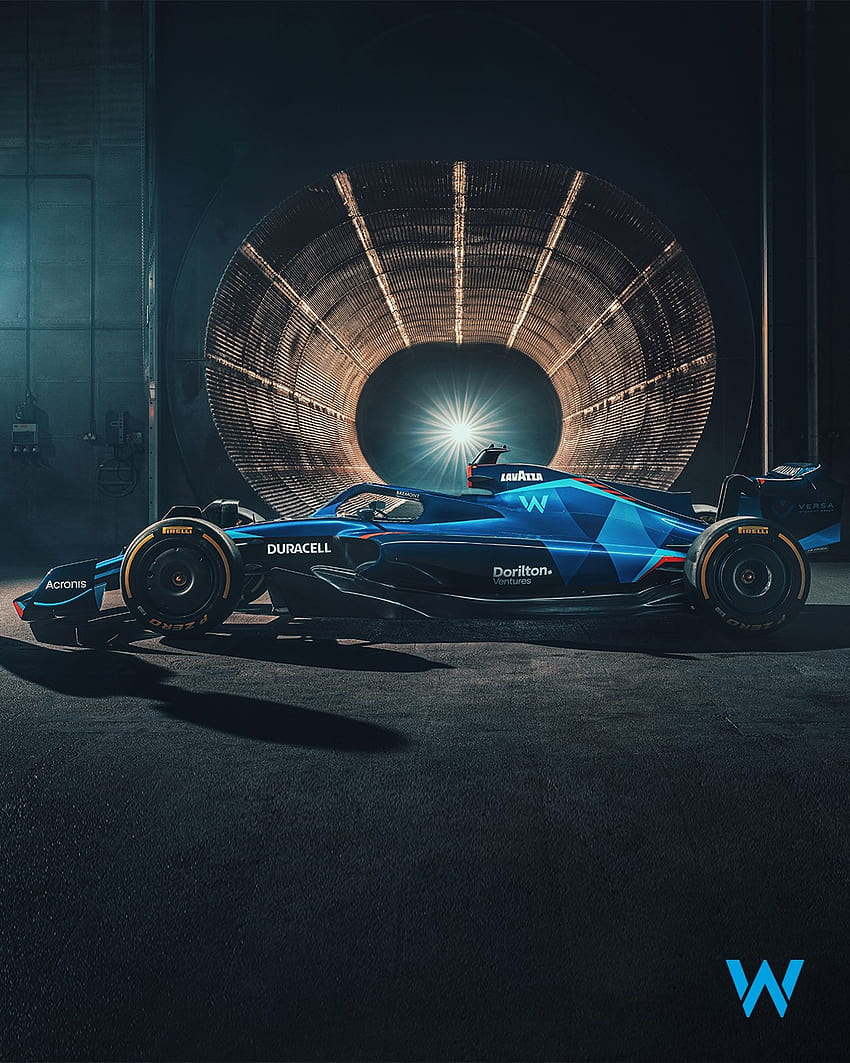 Williams Racing presenta la nuovissima livrea 2022 utilizzando una generica show car di F1, formula 1 2022 Sfondo del telefono HD