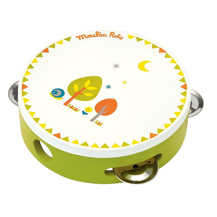 Moulin Roty Childrens Tambourine In Green HD phone wallpaper