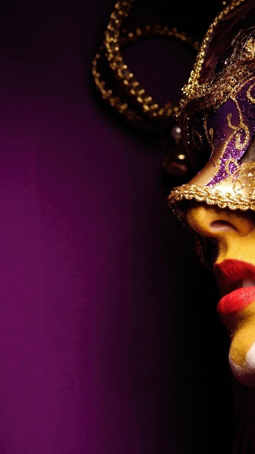 Profile masquerade purple backgrounds cloths face paint HD phone wallpaper