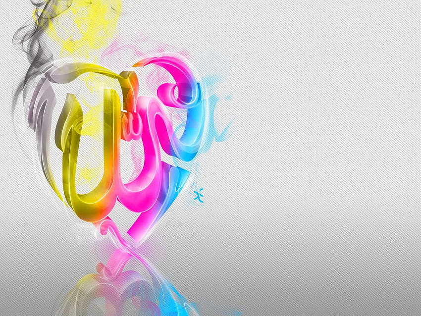 of 3D Colourful ALLAH name, word party HD wallpaper