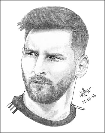 Perfect Pencil Sketch Of Lionel Messi - Desi Painters