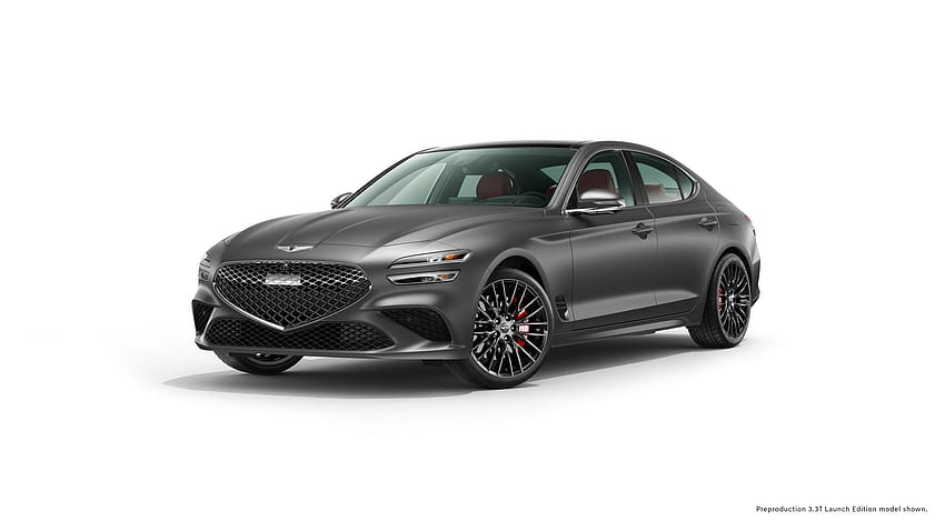 2022 Genesis G70 präsentiert Launch-Edition-Modell für die USA, schwarze Autos 2022 HD-Hintergrundbild