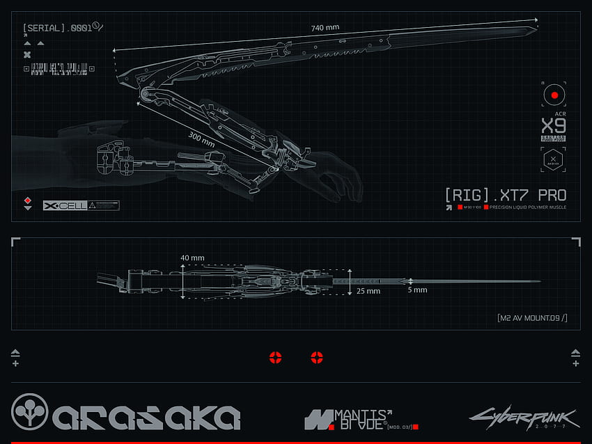Cyberpunk 2077 Arasaka Mantis Blades Kazuliski HD тапет