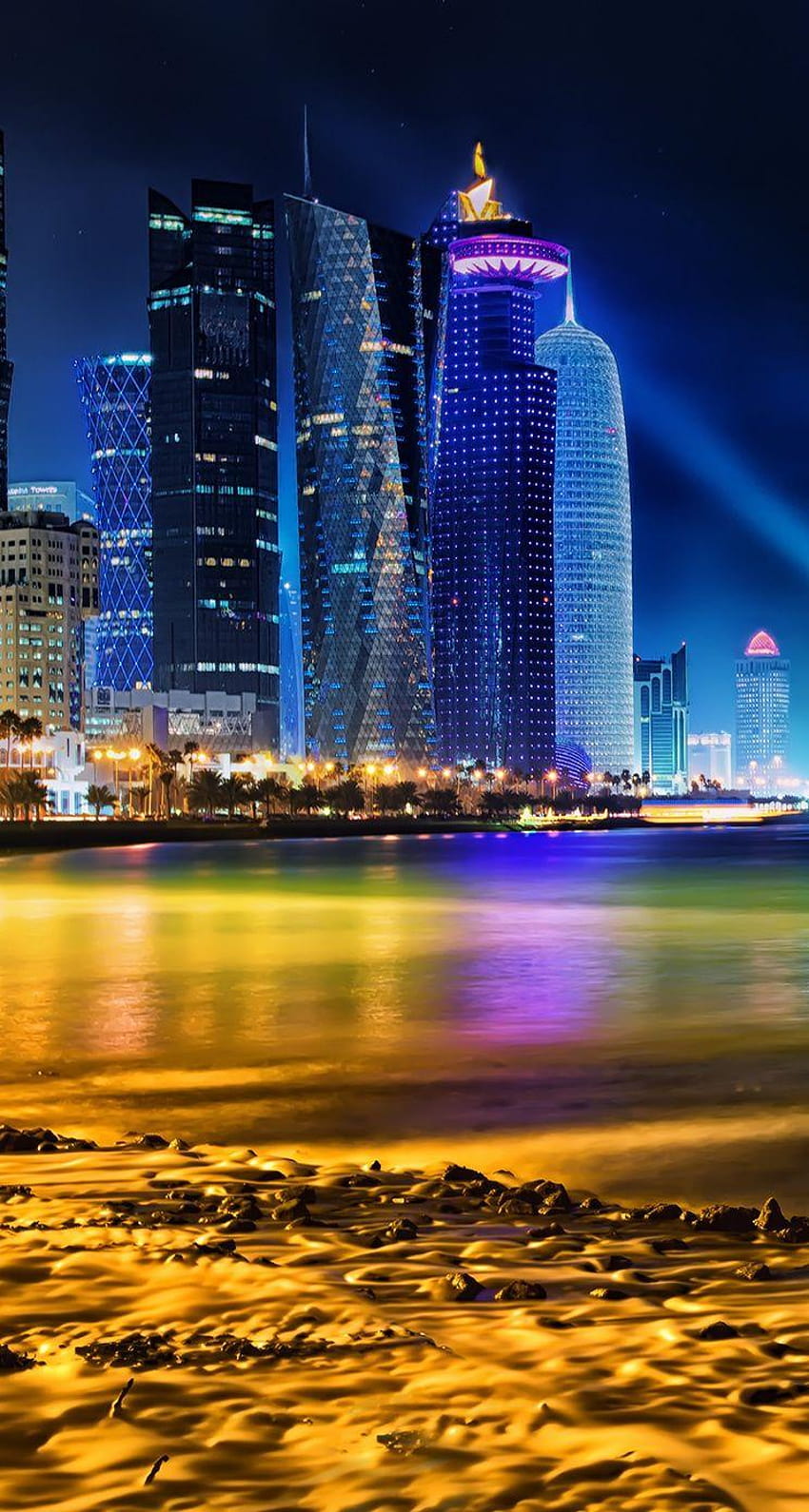 Doha Qatar Skyline iPhone se HD phone wallpaper