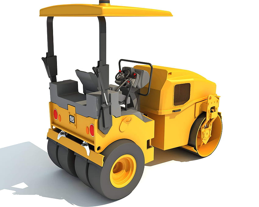 Compact Tandem Vibratory Road Roller 3D Model HD wallpaper