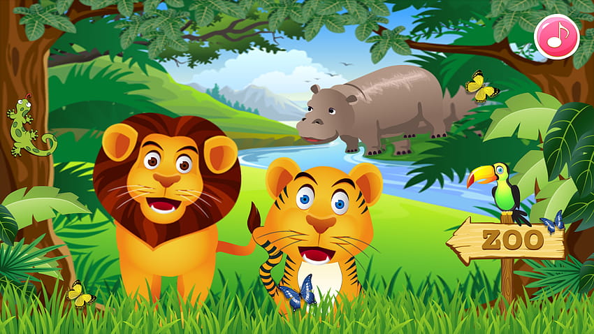 Zoo Animals, zoo cartoon HD wallpaper
