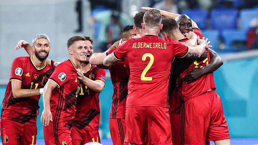 Le doublé de Romelu Lukaku donne à la Belgique une grande victoire sur la Russie à l'Euro 2020, l'équipe belge à l'euro 2021 Fond d'écran HD