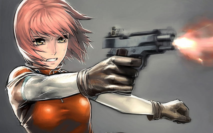Mikasa Ackerman, Attack of the Titans, gun, shot, girl, anime shot HD wallpaper