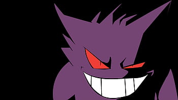 Gengar, #ishmam, #Haunter, #Pokémon, #Pokemon Evil, #minimalism, #blue  background, #simple background, #artwork, 1920x1200 …