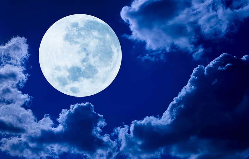 Full Moon through the Clouds Ultra, moon and clouds HD wallpaper