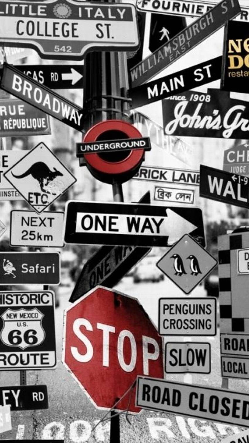 Traffic Signs by Black0rWhite, road signs HD phone wallpaper