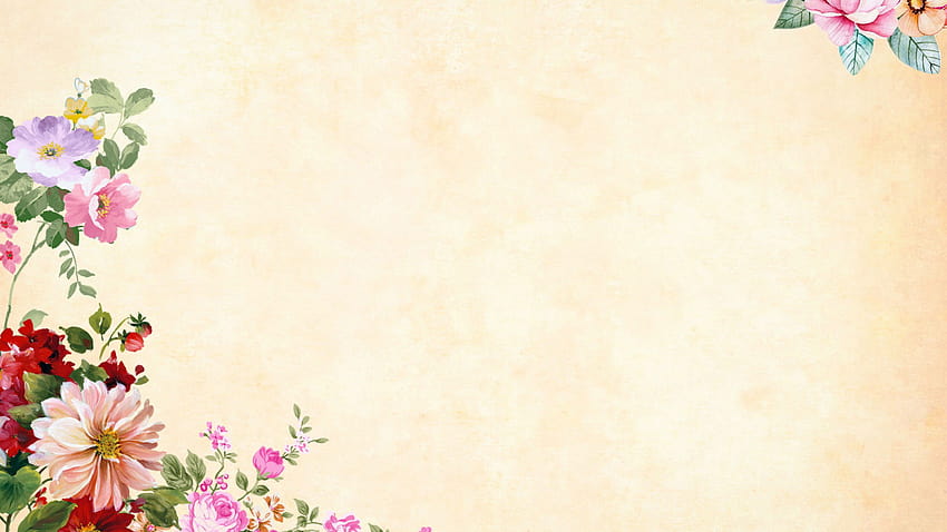 Винтидж цвете, фон, акварел, цветя, граница, градина • For You For & Mobile, цветна граница HD тапет