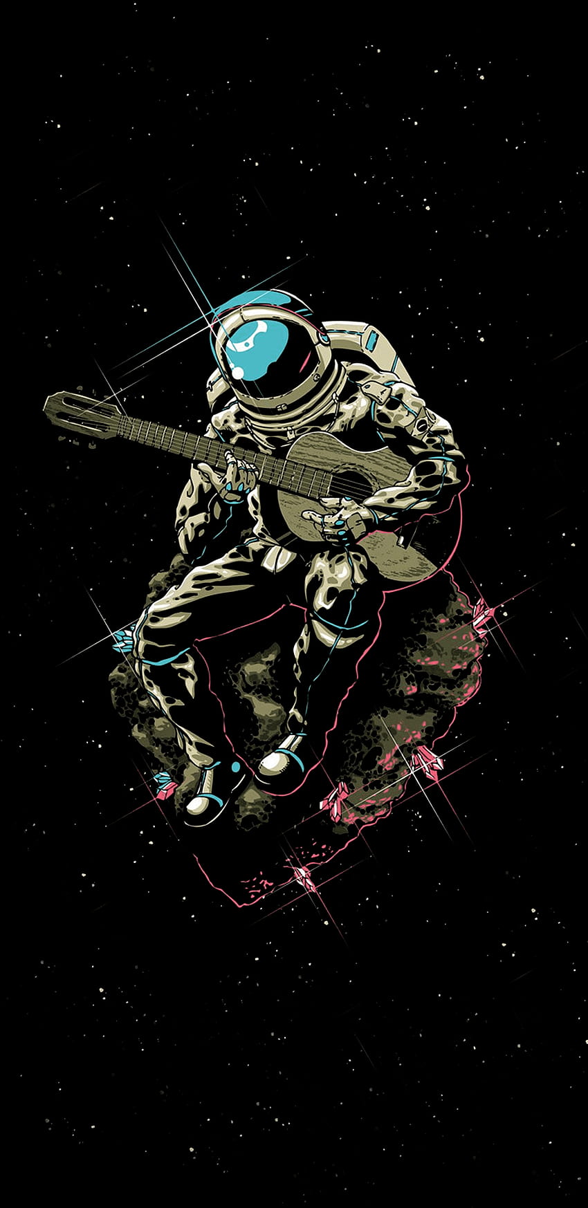 Astronaute jouant de la guitare, amoled 1440x2960 Fond d'écran de téléphone HD