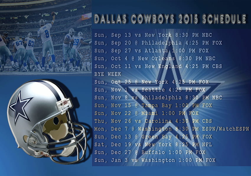 2022 Dallas Cowboys schedule: Date, times, bye week for upcoming season -  Blogging The Boys