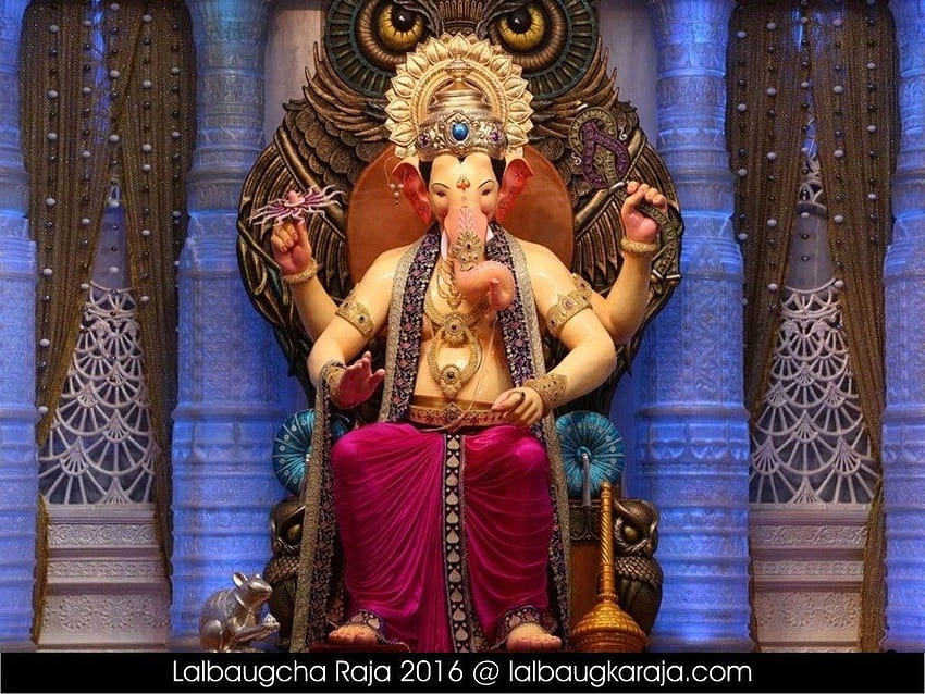 Przypnij w: Pierwsze spojrzenie na kultowego Lalbaugcha Raja, ganpati bappa lalbaug Tapeta HD