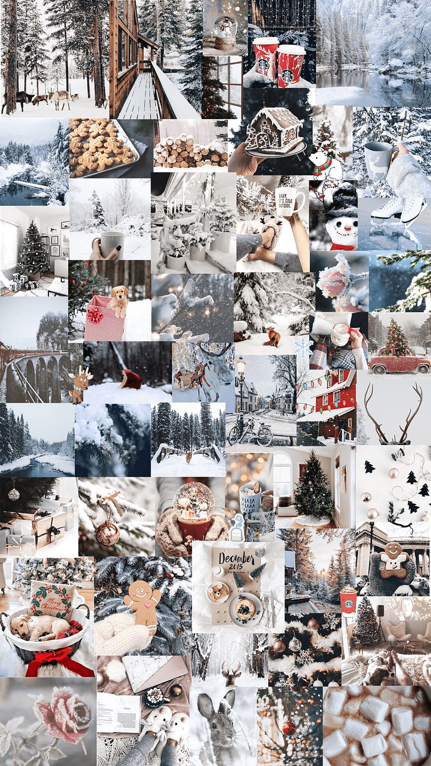 Winter Aesthetic on Dog, winter snow collages HD phone wallpaper
