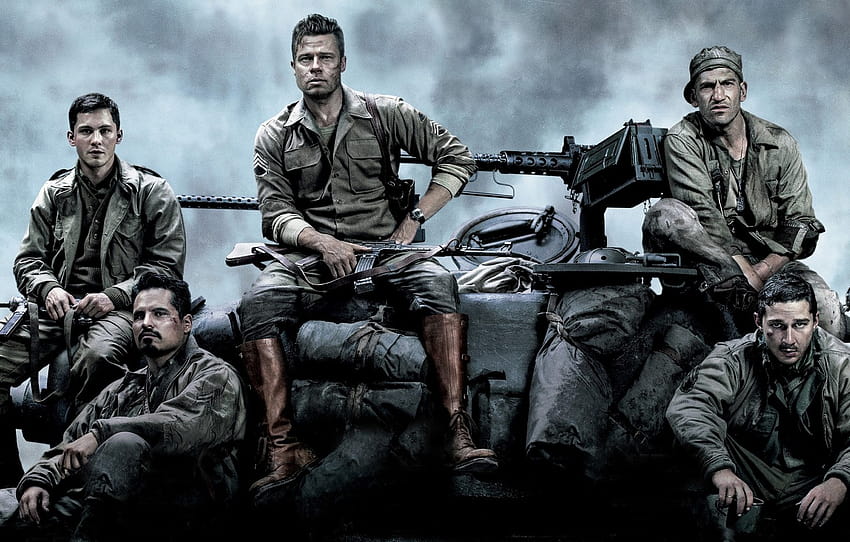tank, Brad Pitt, Brad Pitt, the crew, M4 Sherman, Fury, fury brad pitt HD wallpaper