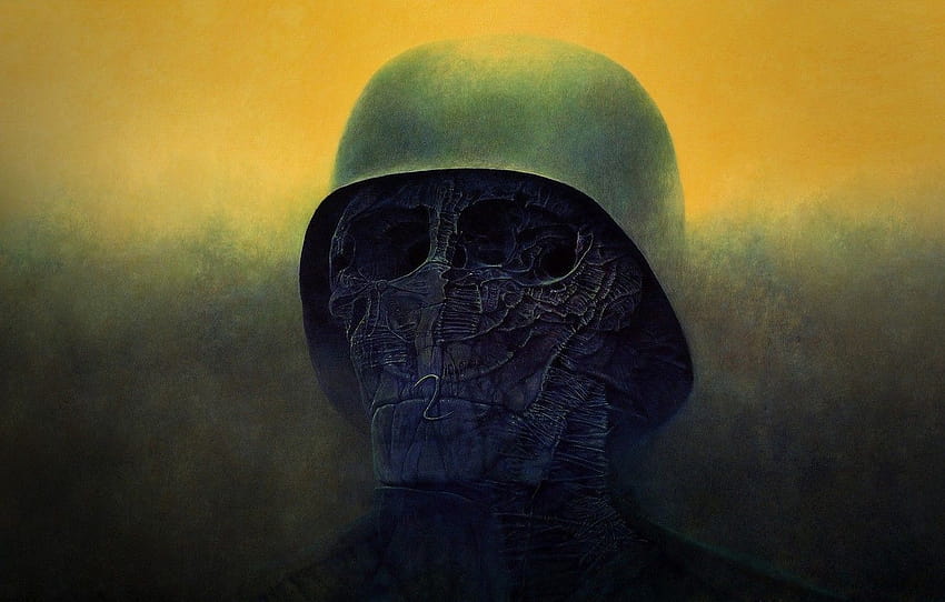death, skull, horror, helmet, art, mutant, orbit, zdzislaw beksinski HD wallpaper