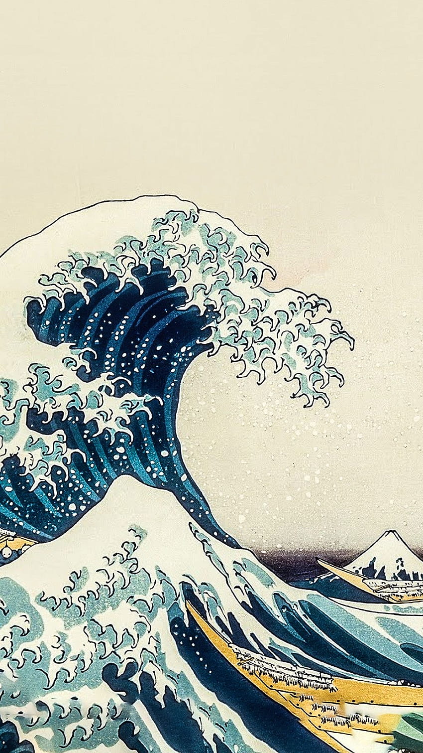 La gran ola de Kanagawa, olas supremas fondo de pantalla del teléfono
