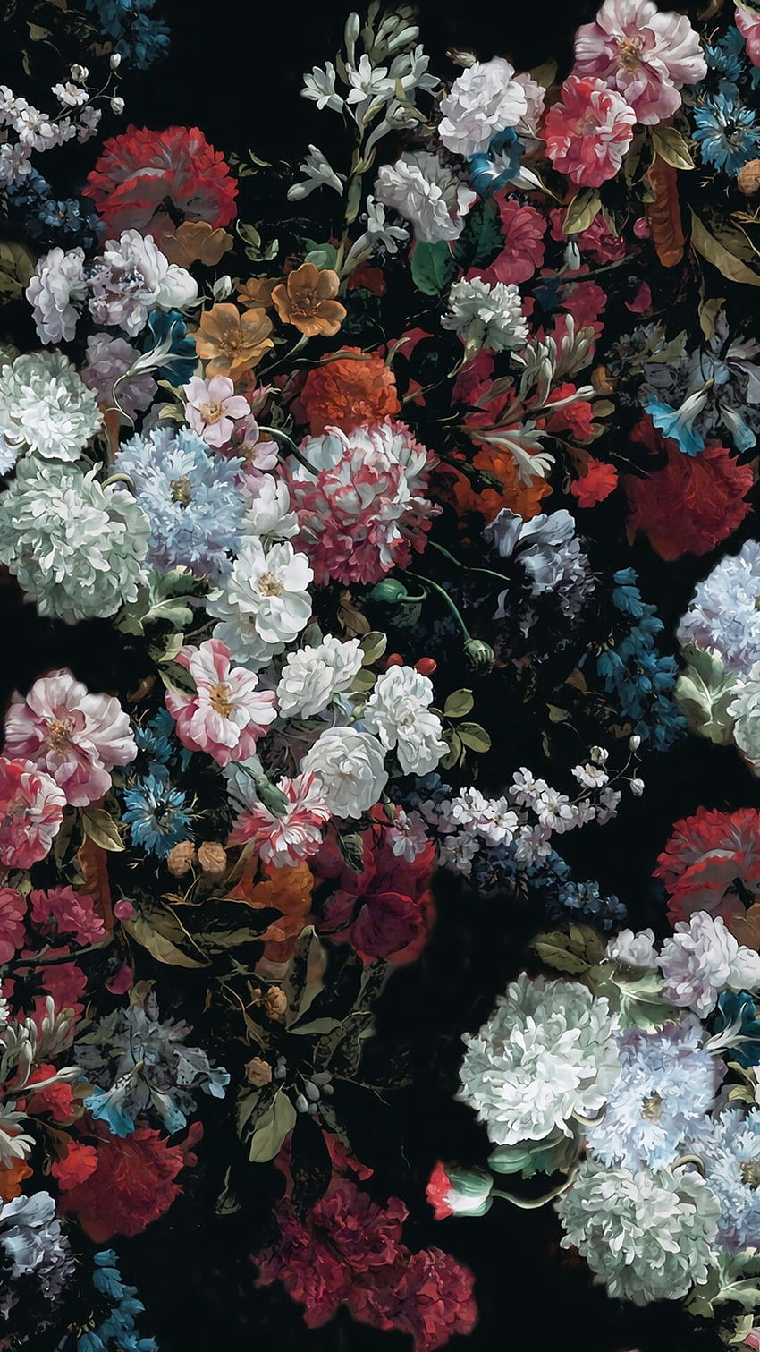 Bunga: Estetika Bunga Biru, estetika bunga musim semi wallpaper ponsel HD